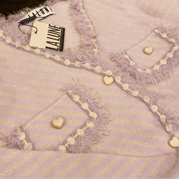 LA LUNE Knitted Heart Shape Buttons Design cardigan sweater - Picture 3 of 12